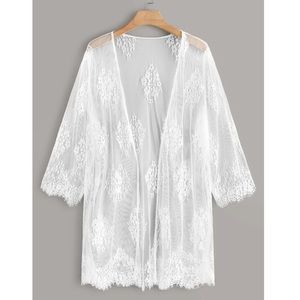White lace kimono